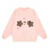 Leopard Print & Star Pattern Sweatshirt — Pink