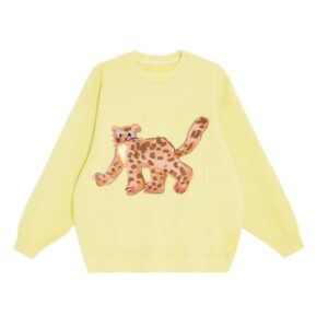 Stylish Sweatshirt With Fun Hand-Drawn Cat Print