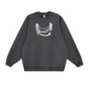 Pearl Necklace Print Crewneck Sweatshirt — Dark Gray