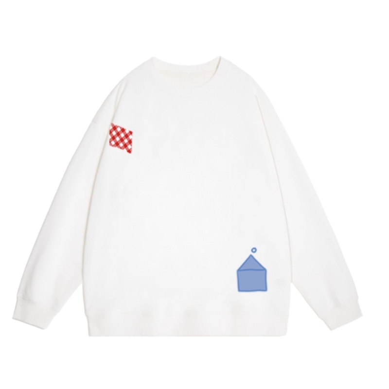 Classic Graphic Print White Sweatshirt