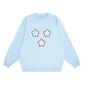 Polka Dot And Star Print Sweatshirt — Blue