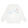 Hand-Drawn Minimalist Print Sweatshirt — White